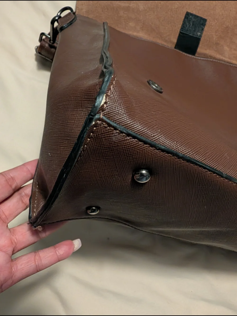 Brown Men's Leather-Style Briefcase Messenger Bag